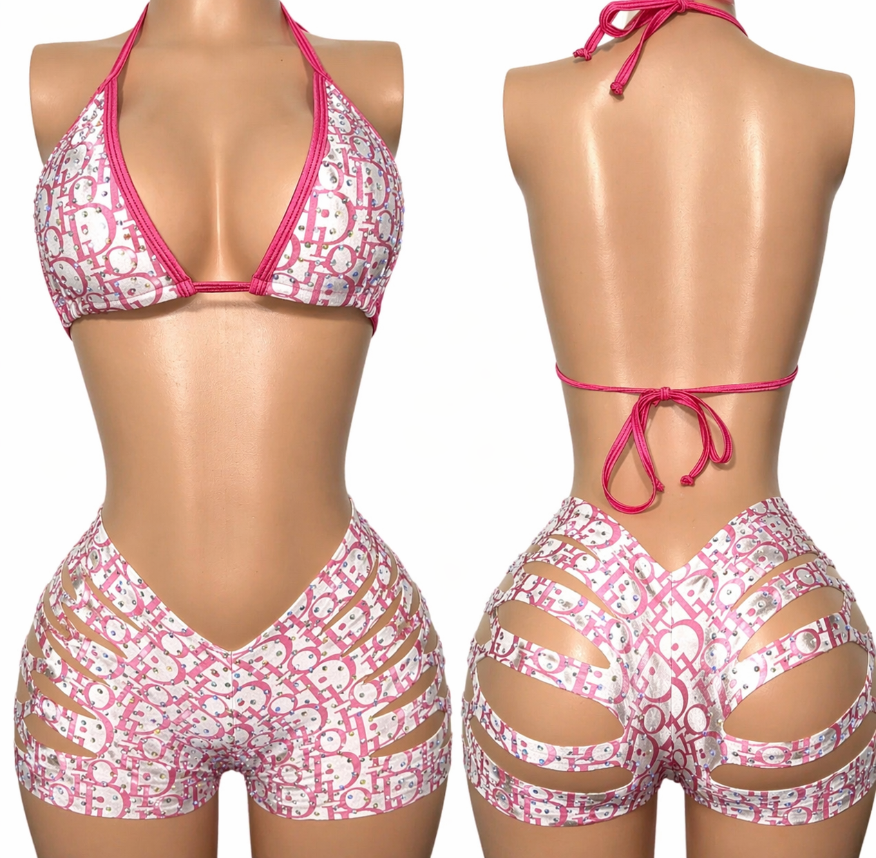 Pink Dior Shorts Set