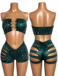Green Tube Shorts Set