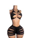 Tia Diamond Slit Shorts Set