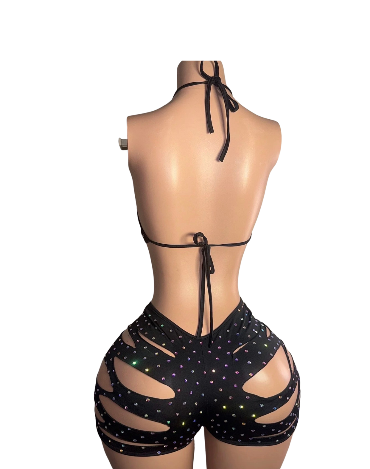 Tia Diamond Slit Shorts Set