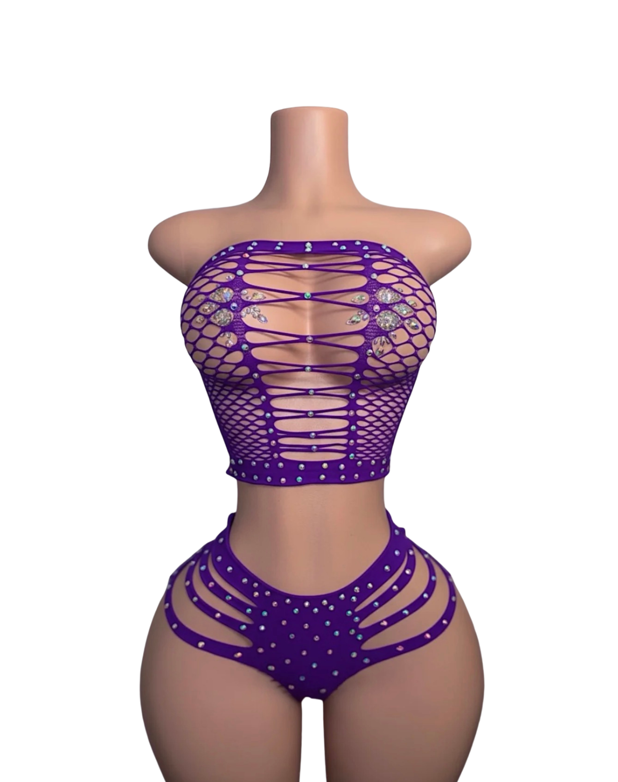 Nena 2 Piece Cheeky Fishnet Set