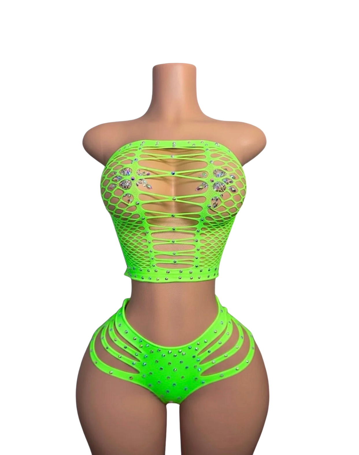 Nena 2 Piece Cheeky Fishnet Set