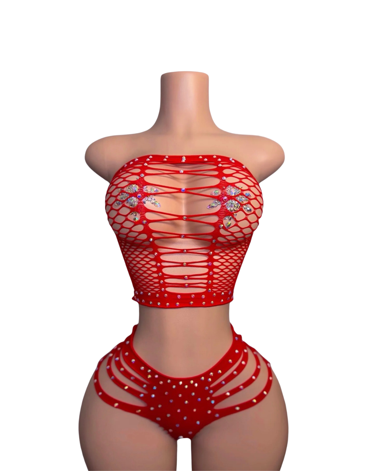 Nena 2 Piece Cheeky Fishnet Set