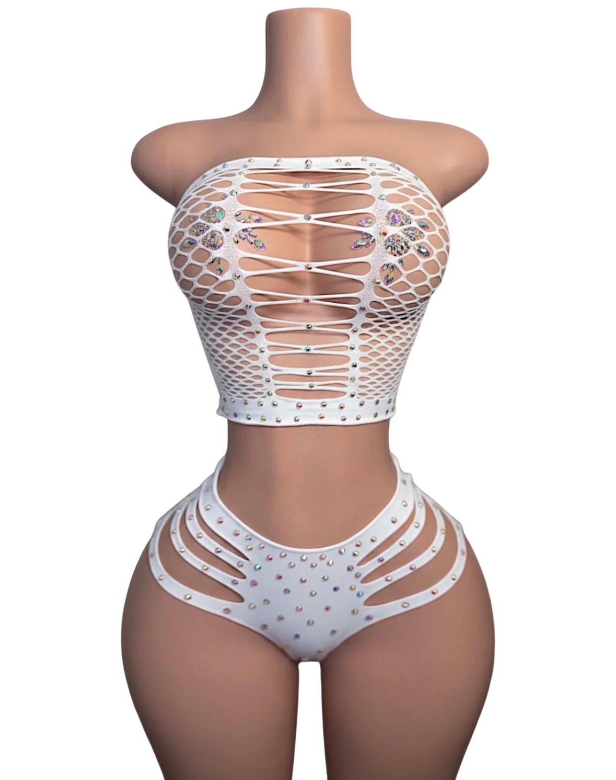 Nena 2 Piece Cheeky Fishnet Set