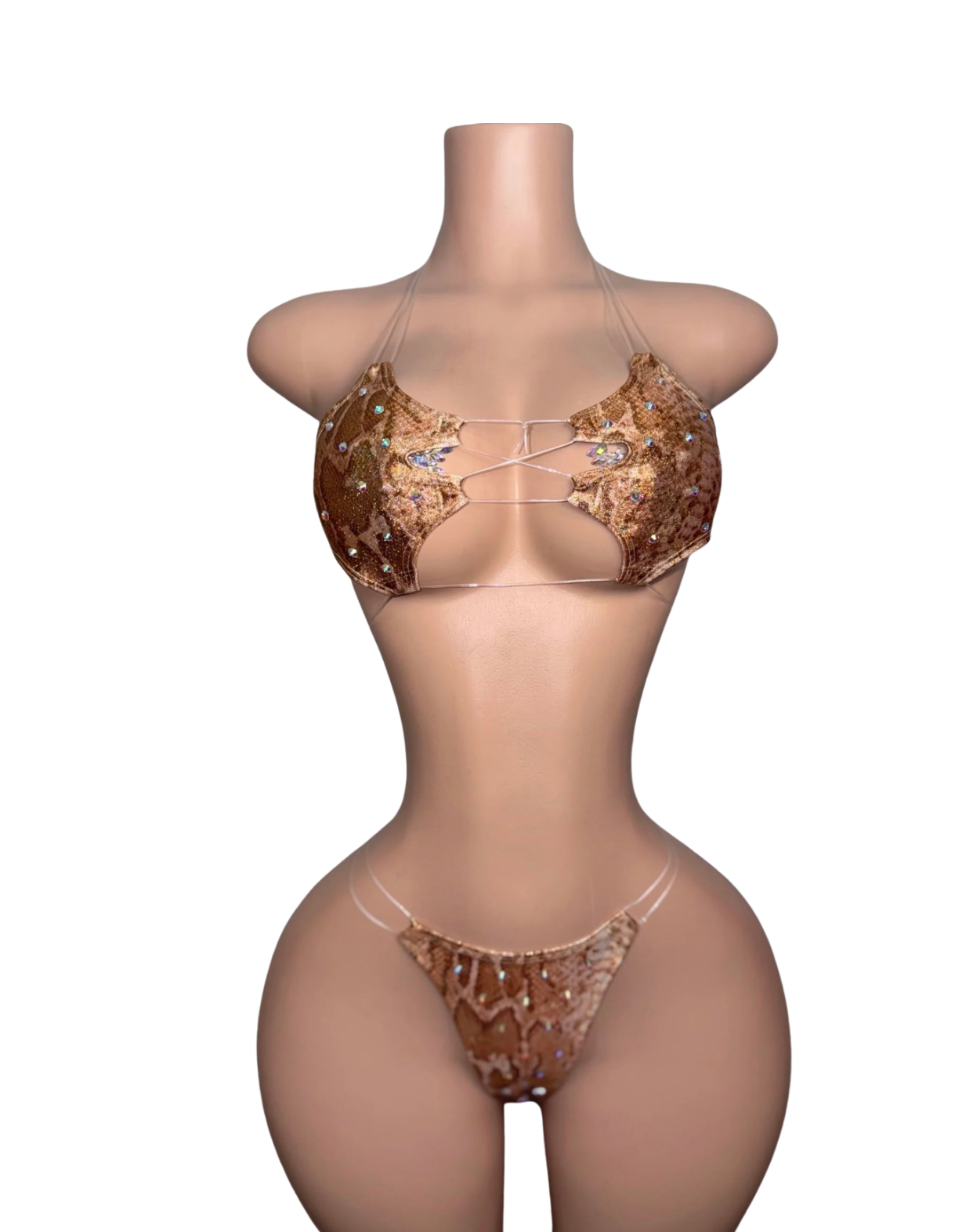 Champagne Snake Skin Bikini